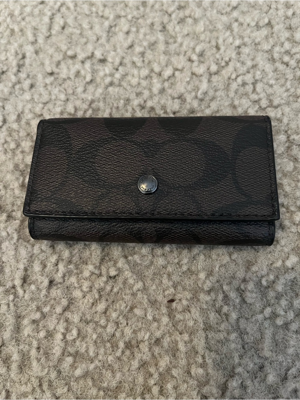 Coach Dark Brown/Black Signature 4 ring key holder